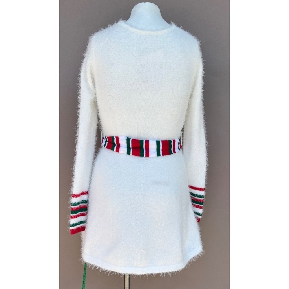 Women's Snowman Christmas Fuzzy Stretchy Sweater Dress Size XS Party Holiday NEW - Picture 5 of 13